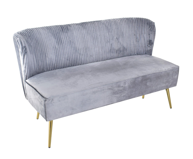 Hestie Velvet 3 Piece Living Set, Gray