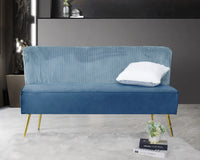Hestie Velvet 3 Piece Living Set, Blue