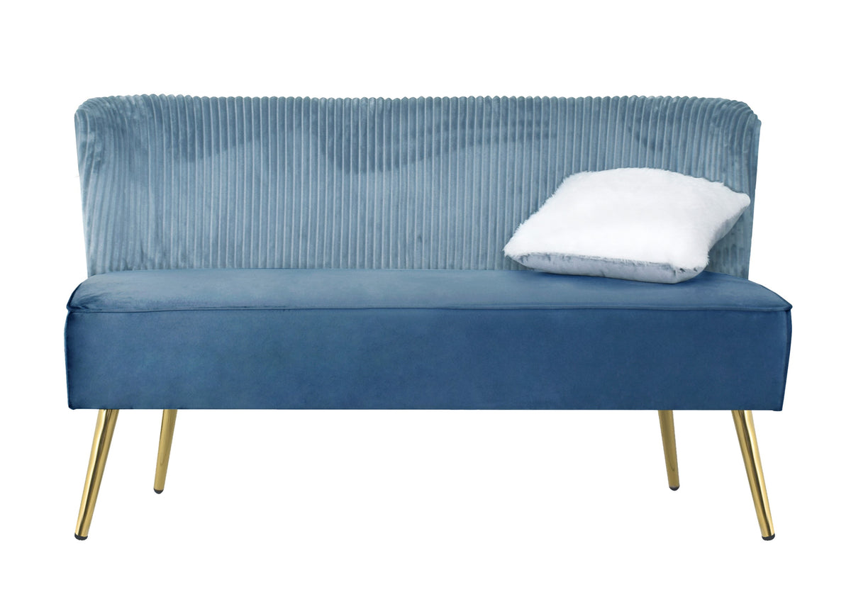 Hestie Velvet 3 Piece Living Set, Blue