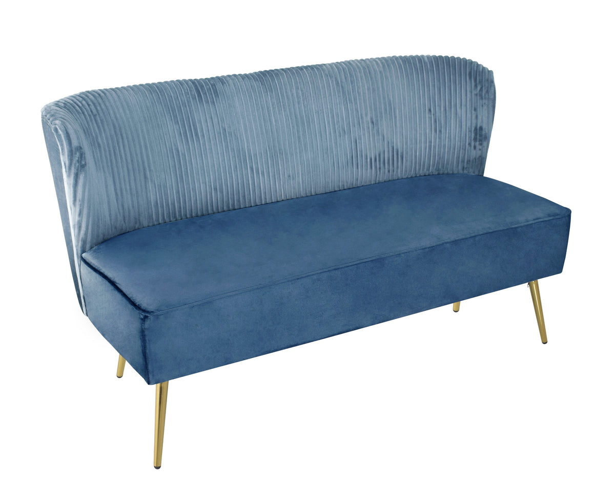 Hestie Velvet 3 Piece Living Set, Blue