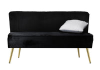 Hestie Velvet 3 Piece Living Set, Black