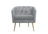 Cassy Velvet Flared Arm 4-Piece Living Room Set with Armchair, Ottoman, Loveseat, and Storage Coffee Table, Gray