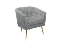 Cassy Velvet Flared Arm 4-Piece Living Room Set with Armchair, Ottoman, Loveseat, and Storage Coffee Table, Gray