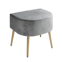Cassy Velvet Flared Arm 4-Piece Living Room Set with Armchair, Ottoman, Loveseat, and Storage Coffee Table, Gray