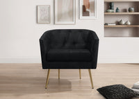 Cassy Velvet Flared Arm 4-Piece Living Room Set with Armchair, Ottoman, Loveseat, and Storage Coffee Table, Black