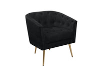 Cassy Velvet Flared Arm 4-Piece Living Room Set with Armchair, Ottoman, Loveseat, and Storage Coffee Table, Black