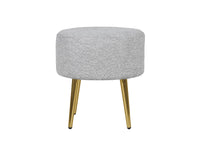 Home Design Molly 4-Piece Boucle Fabric Armchair with Ottoman, Loveseat with 4 Throw Pillows, and Coffee Table Living Room Furniture Set, Gray