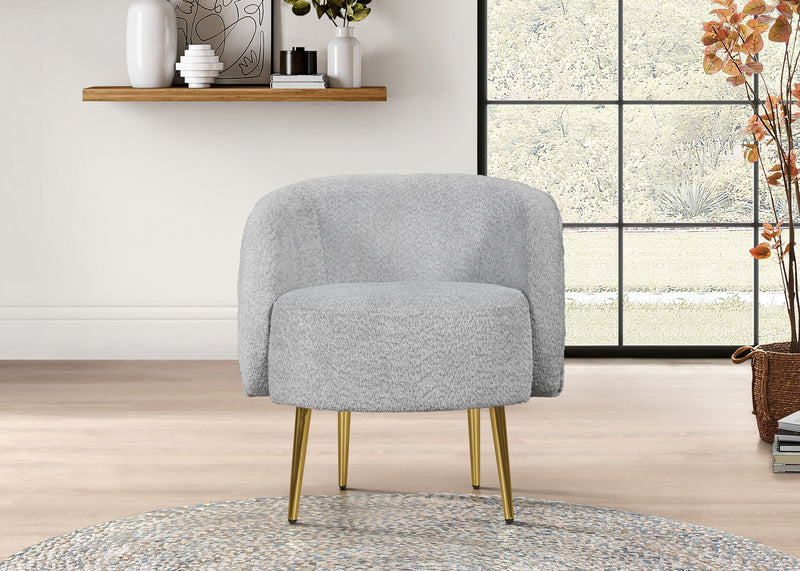 Home Design Molly Boucle Fabric Arm Chair with Ottoman, Living Room