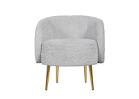 Home Design Molly 4-Piece Boucle Fabric Armchair with Ottoman, Loveseat with 4 Throw Pillows, and Coffee Table Living Room Furniture Set, Gray