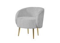 Home Design Molly 4-Piece Boucle Fabric Armchair with Ottoman, Loveseat with 4 Throw Pillows, and Coffee Table Living Room Furniture Set, Gray