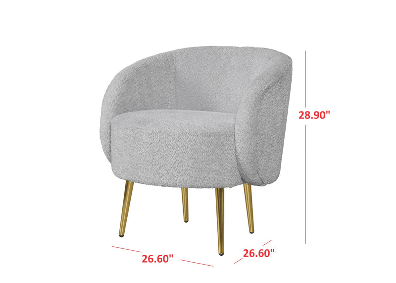 Home Design Molly Boucle Fabric Arm Chair with Ottoman, Living Room