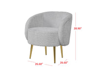 Home Design Molly 4-Piece Boucle Fabric Armchair with Ottoman, Loveseat with 4 Throw Pillows, and Coffee Table Living Room Furniture Set, Gray