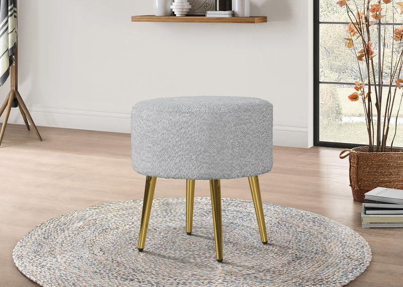 Home Design Molly Boucle Fabric Arm Chair with Ottoman, Living Room