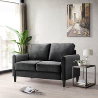 Home Design Airell Velvet Arm Loveseat