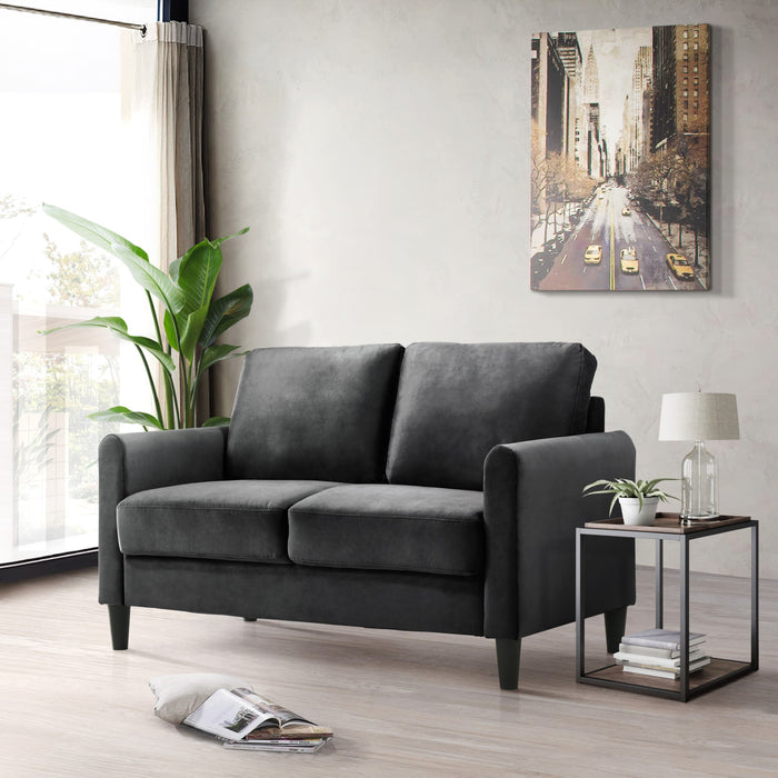 Home Design Airell Velvet Arm Loveseat