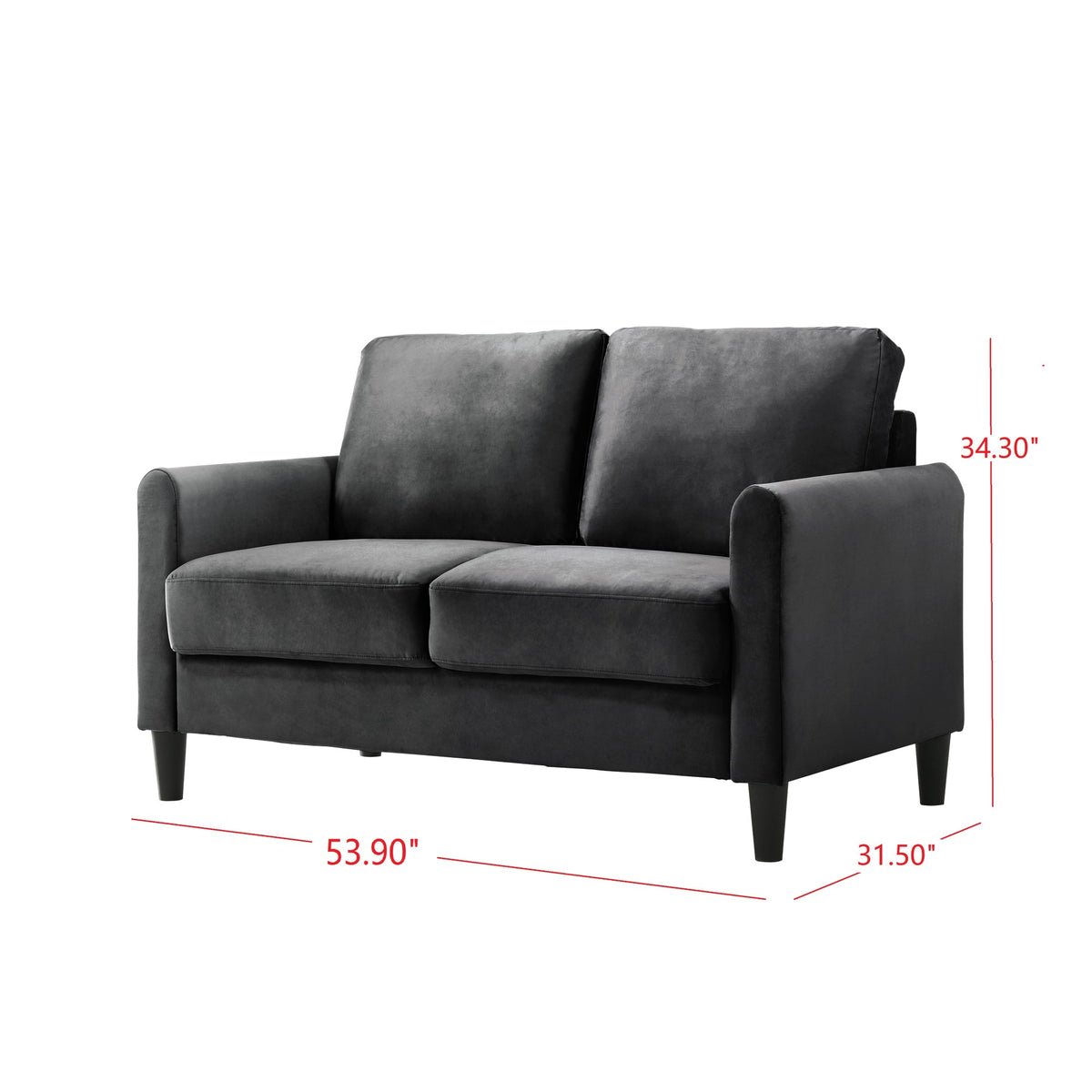 Home Design Airell Velvet Arm Loveseat