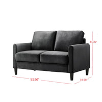 Home Design Airell Velvet Arm Loveseat