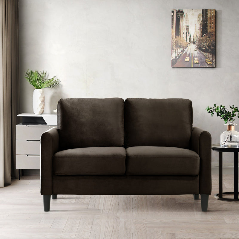 Home Design Airell Velvet Arm Loveseat