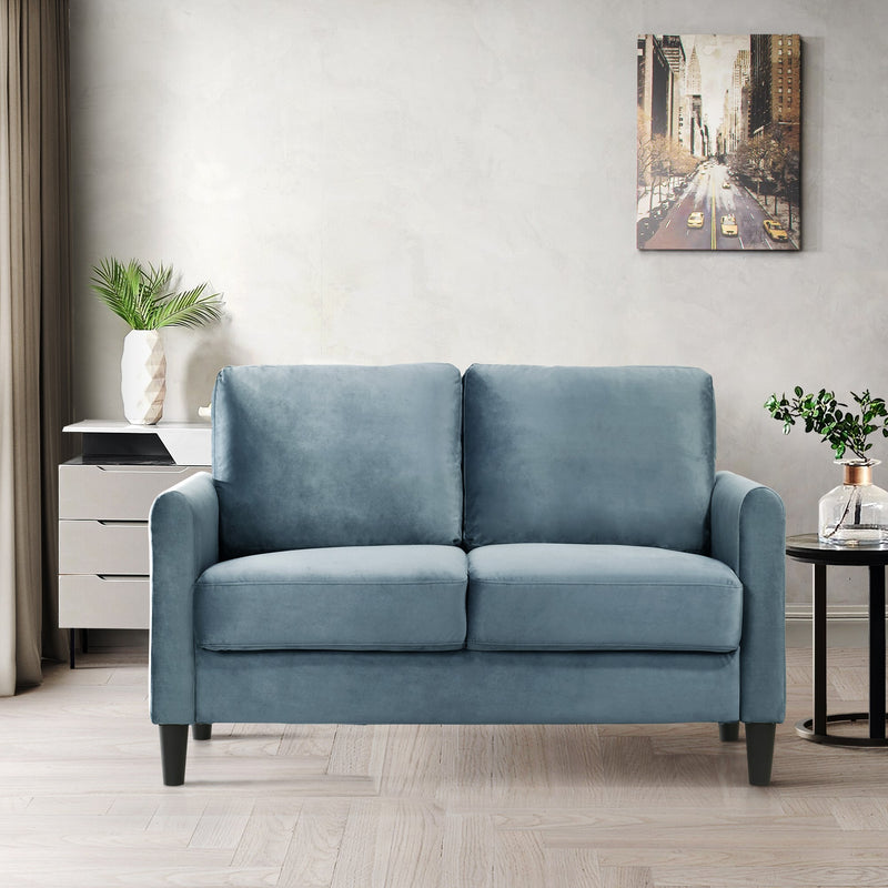 Home Design Airell Velvet Arm Loveseat