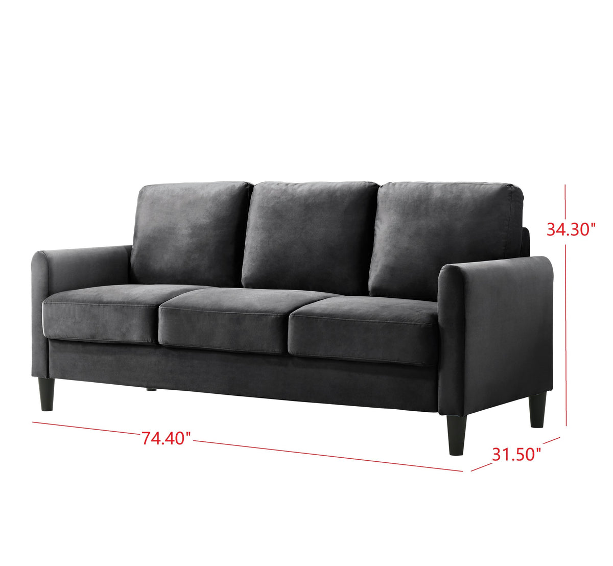 Home Design Airell Velvet Arm Sofa