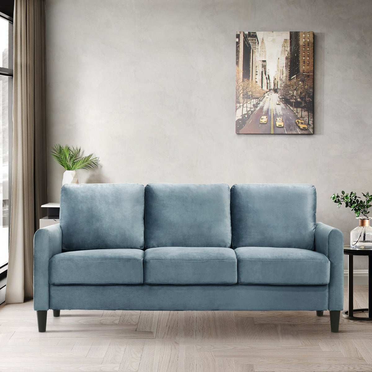 Home Design Airell Velvet Arm Sofa