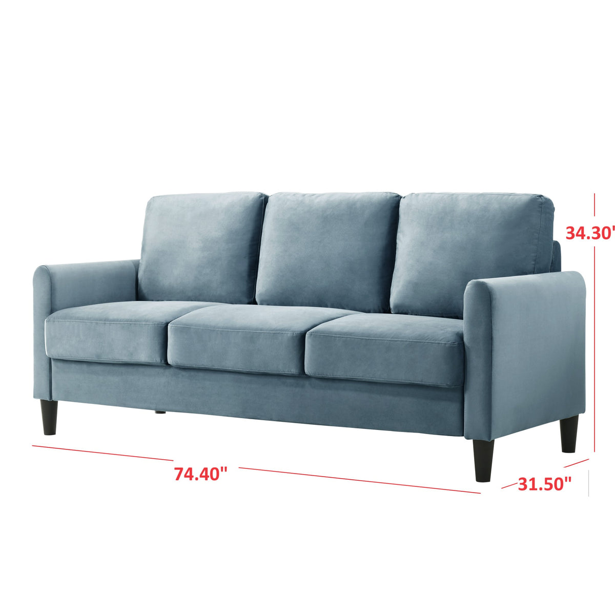Home Design Airell Velvet Arm Sofa