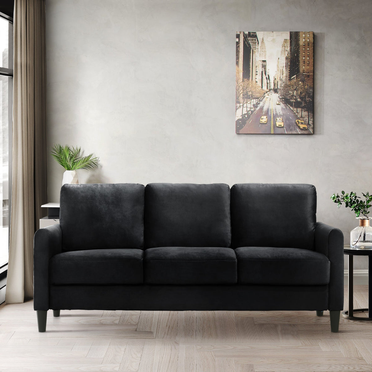 Home Design Airell Velvet Arm Sofa