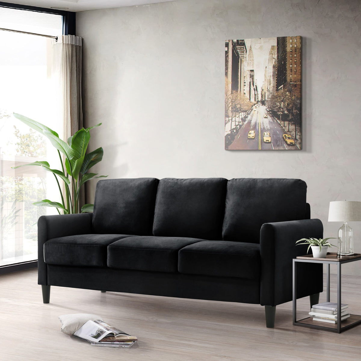 Home Design Airell Velvet Arm Sofa