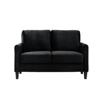 Home Design Airell 2-Piece Living Room Set with Loveseat and Sofa, Soft Velvet Fabric, Modern Upholstered Design