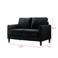 Home Design Airell 2-Piece Living Room Set with Loveseat and Sofa, Soft Velvet Fabric, Modern Upholstered Design