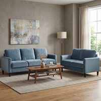 Home Design Airell 2-Piece Living Room Set with Loveseat and Sofa, Soft Velvet Fabric, Modern Upholstered Design