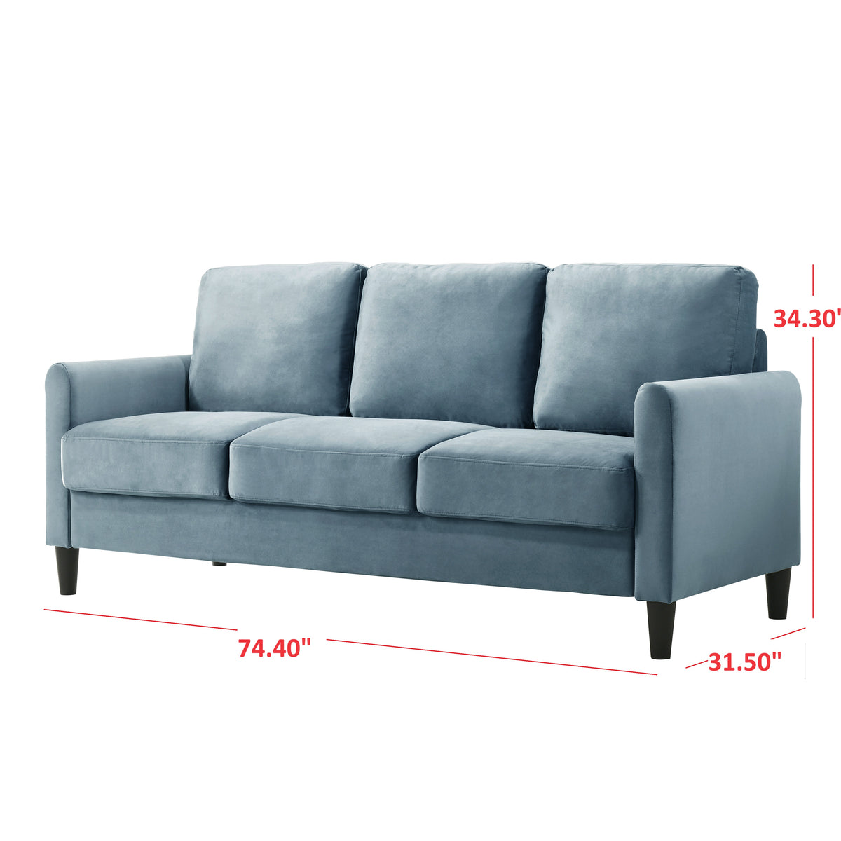 Home Design Airell 2-Piece Living Room Set with Loveseat and Sofa, Soft Velvet Fabric, Modern Upholstered Design