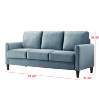 Home Design Airell 2-Piece Living Room Set with Loveseat and Sofa, Soft Velvet Fabric, Modern Upholstered Design