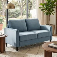Home Design Airell 2-Piece Living Room Set with Loveseat and Sofa, Soft Velvet Fabric, Modern Upholstered Design