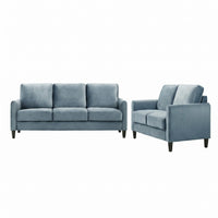 Home Design Airell 2-Piece Living Room Set with Loveseat and Sofa, Soft Velvet Fabric, Modern Upholstered Design