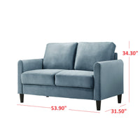 Home Design Airell 2-Piece Living Room Set with Loveseat and Sofa, Soft Velvet Fabric, Modern Upholstered Design