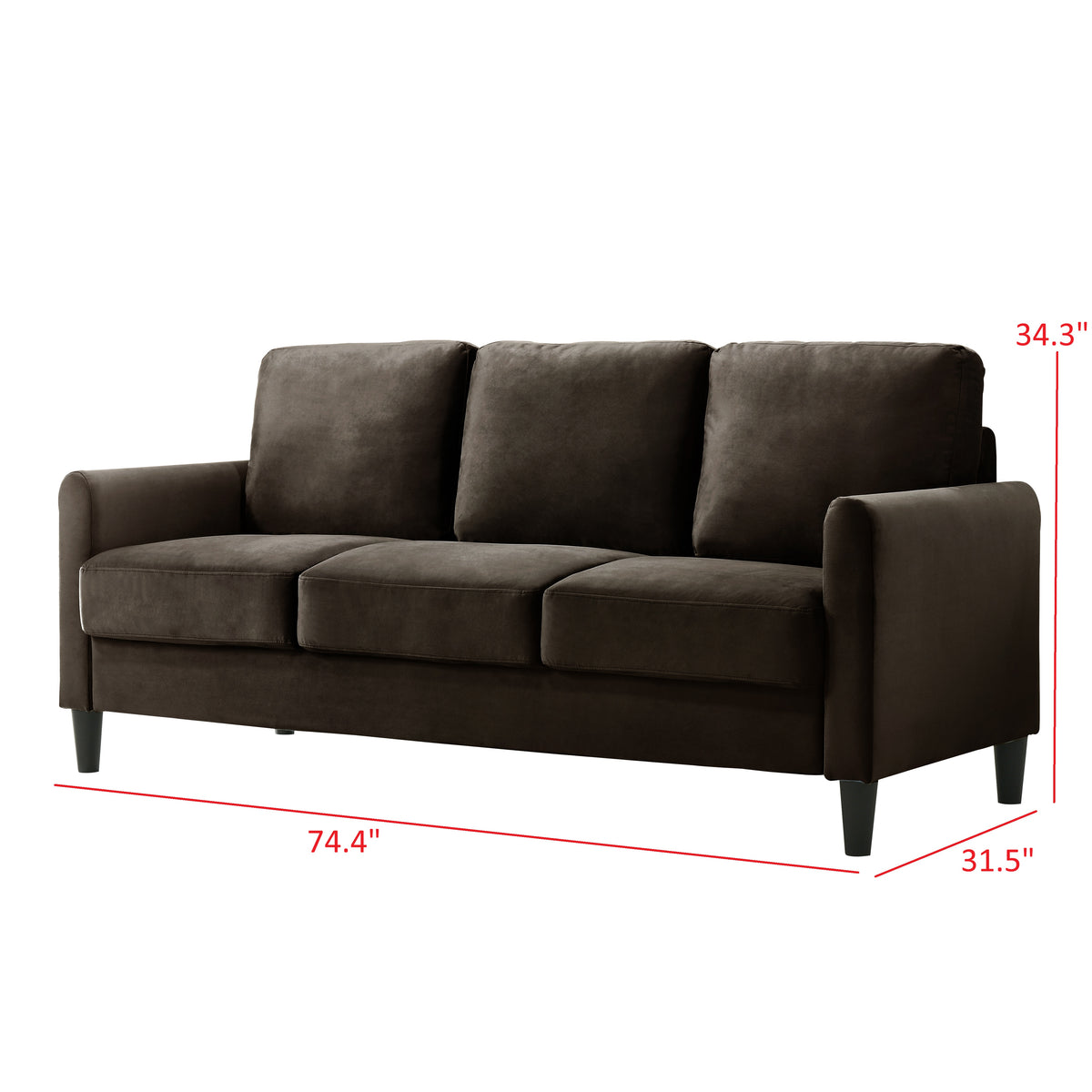 Home Design Airell 2-Piece Living Room Set with Loveseat and Sofa, Soft Velvet Fabric, Modern Upholstered Design