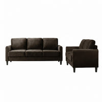 Home Design Airell 2-Piece Living Room Set with Loveseat and Sofa, Soft Velvet Fabric, Modern Upholstered Design