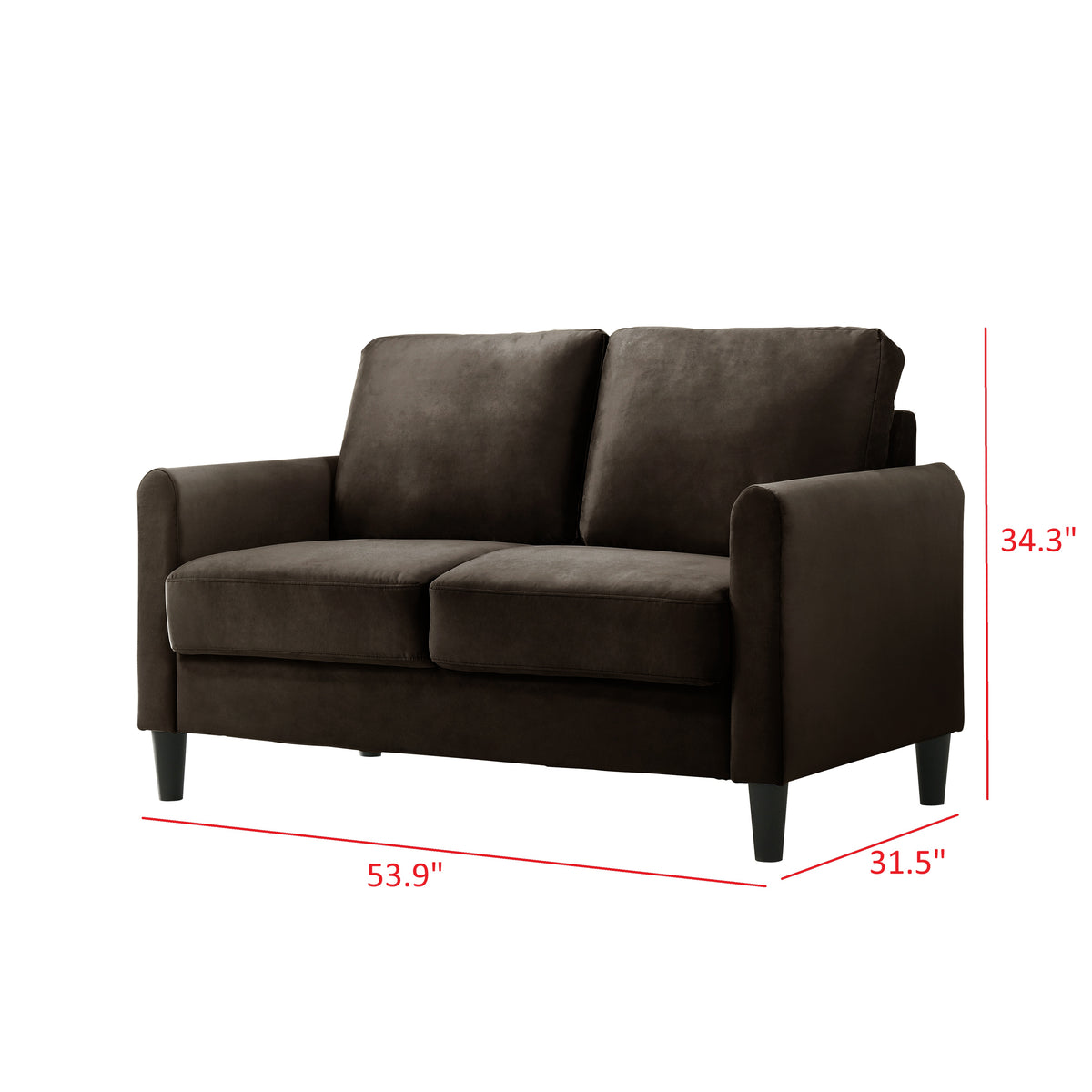 Home Design Airell 2-Piece Living Room Set with Loveseat and Sofa, Soft Velvet Fabric, Modern Upholstered Design