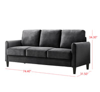 Home Design Airell 2-Piece Living Room Set with Loveseat and Sofa, Soft Velvet Fabric, Modern Upholstered Design