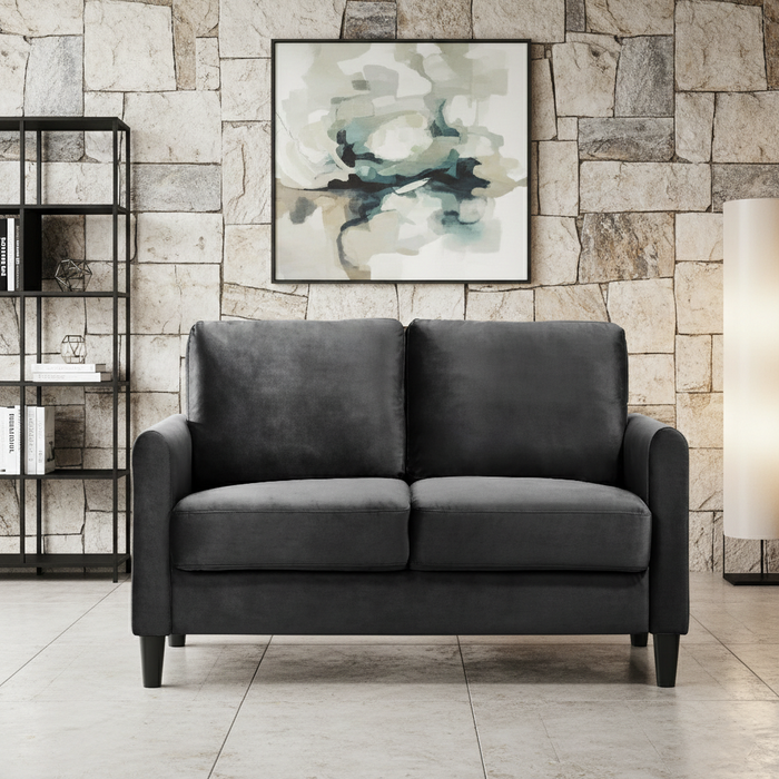 Home Design Airell 2-Piece Living Room Set with Loveseat and Sofa, Soft Velvet Fabric, Modern Upholstered Design
