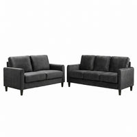Home Design Airell 2-Piece Living Room Set with Loveseat and Sofa, Soft Velvet Fabric, Modern Upholstered Design