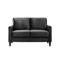 Home Design Airell 2-Piece Living Room Set with Loveseat and Sofa, Soft Velvet Fabric, Modern Upholstered Design