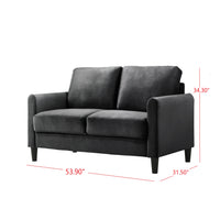 Home Design Airell 2-Piece Living Room Set with Loveseat and Sofa, Soft Velvet Fabric, Modern Upholstered Design