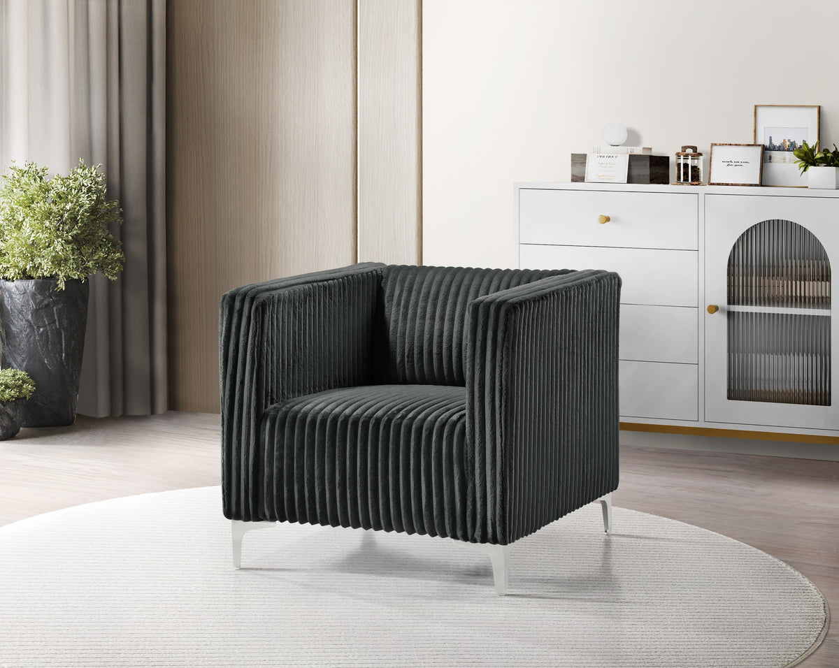 Home Design Gavin Velvet Square Arm Chair