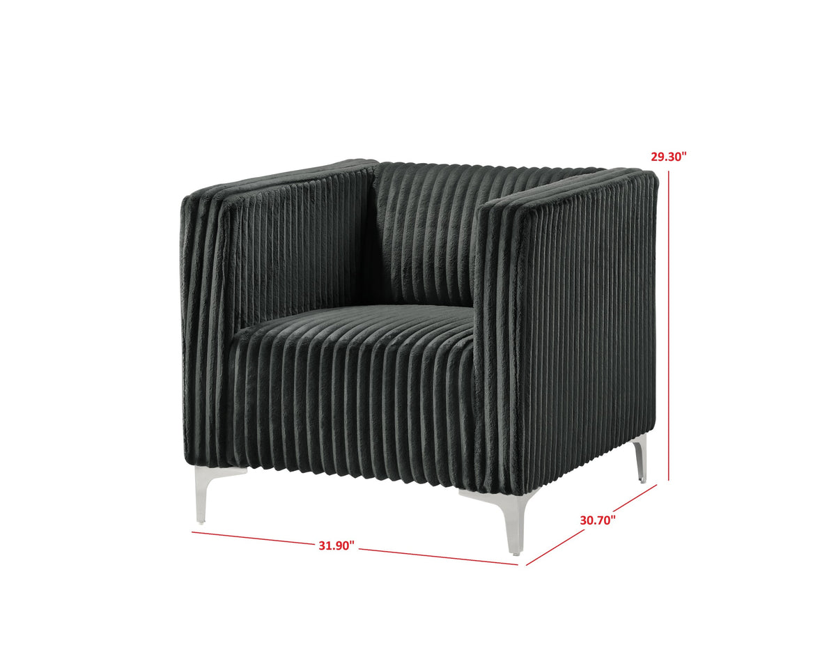 Home Design Gavin Velvet Square Arm Chair