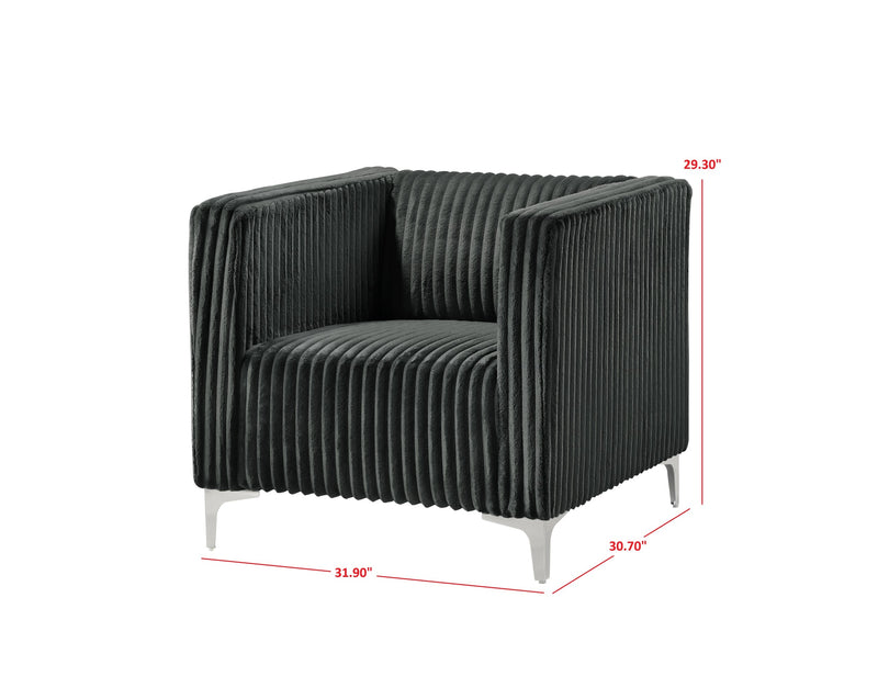 Home Design Gavin Velvet Square Arm Chair
