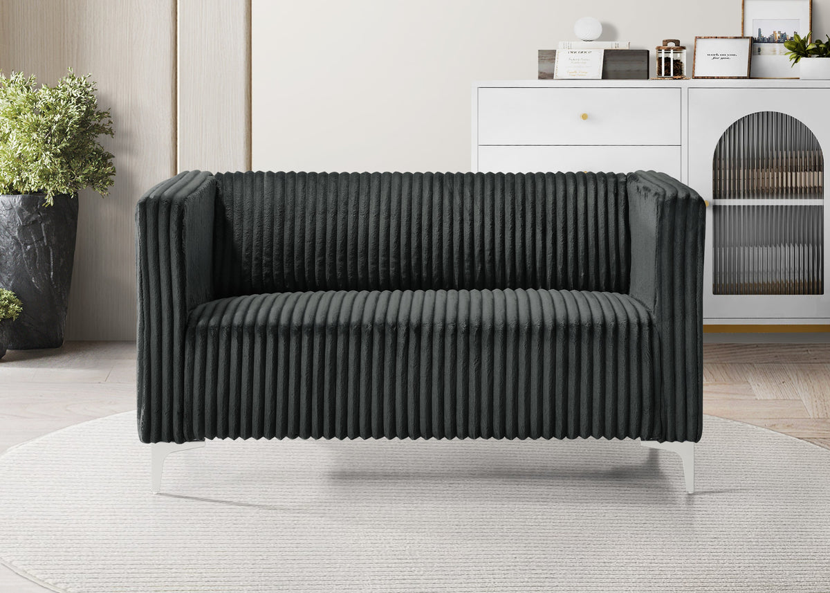 Home Design Gavin Velvet Square Arm Loveseat