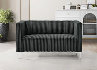 Home Design Gavin Velvet Square Arm Loveseat