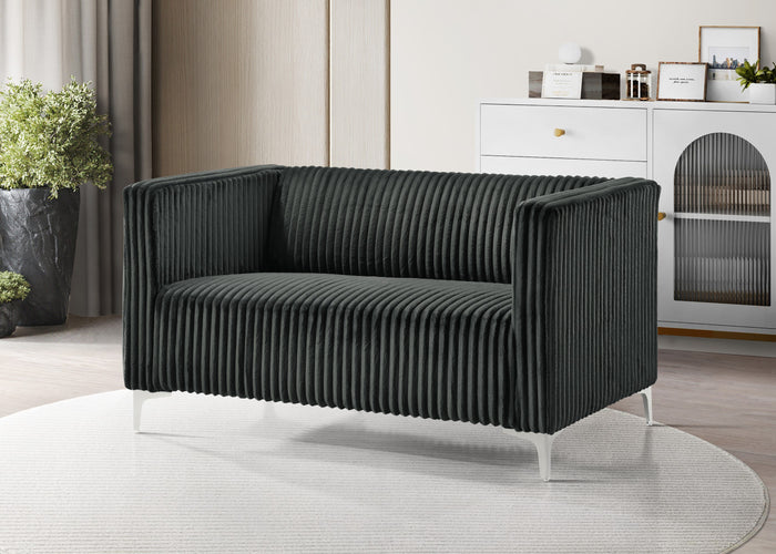 Home Design Gavin Velvet Square Arm Loveseat